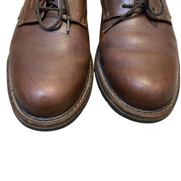 MEPHISTO Oxford Shoes Men 9 US 42 Brown Pebbled Leather Lace Up Cushioned Preppy - Picture 4 of 10